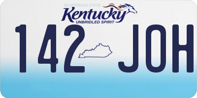 KY license plate 142JOH