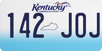 KY license plate 142JOJ