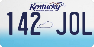 KY license plate 142JOL