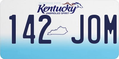 KY license plate 142JOM