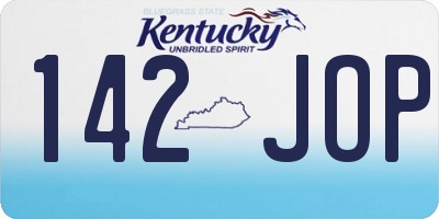 KY license plate 142JOP