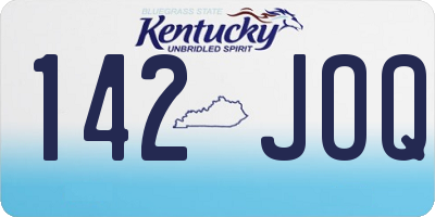 KY license plate 142JOQ