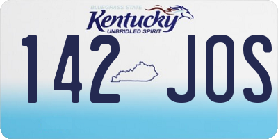 KY license plate 142JOS