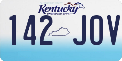 KY license plate 142JOV