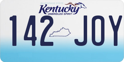 KY license plate 142JOY