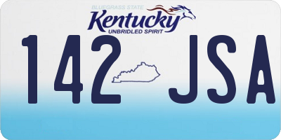 KY license plate 142JSA