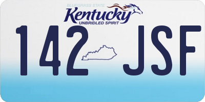 KY license plate 142JSF