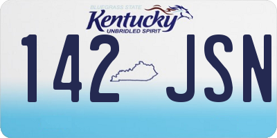 KY license plate 142JSN