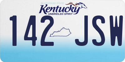 KY license plate 142JSW