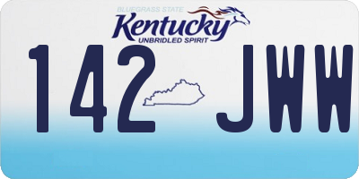 KY license plate 142JWW