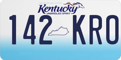 KY license plate 142KRO