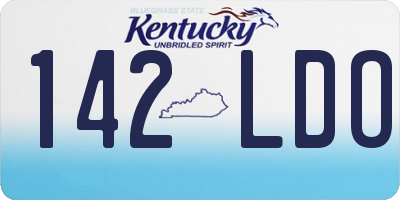 KY license plate 142LDO