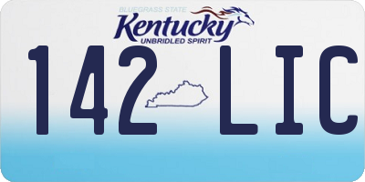 KY license plate 142LIC