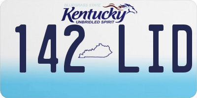 KY license plate 142LID
