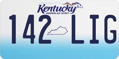 KY license plate 142LIG