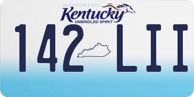 KY license plate 142LII