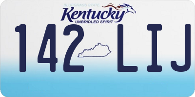 KY license plate 142LIJ