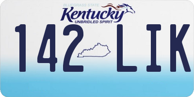 KY license plate 142LIK