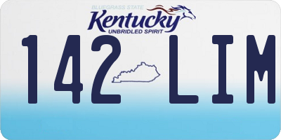 KY license plate 142LIM