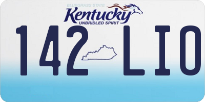 KY license plate 142LIO
