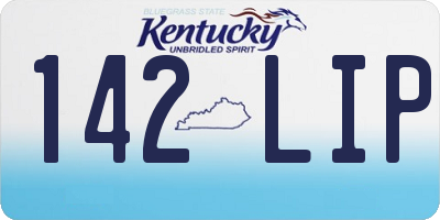 KY license plate 142LIP
