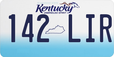 KY license plate 142LIR