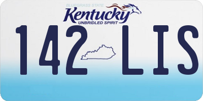 KY license plate 142LIS