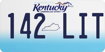 KY license plate 142LIT