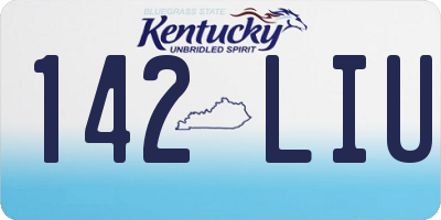 KY license plate 142LIU