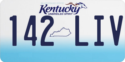 KY license plate 142LIV