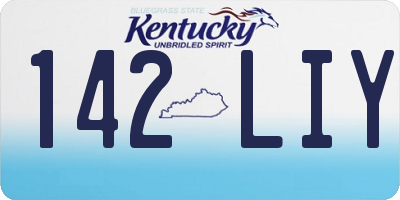 KY license plate 142LIY