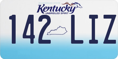KY license plate 142LIZ