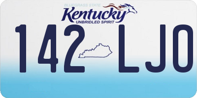 KY license plate 142LJO