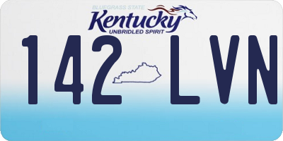 KY license plate 142LVN