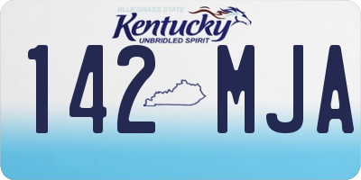 KY license plate 142MJA