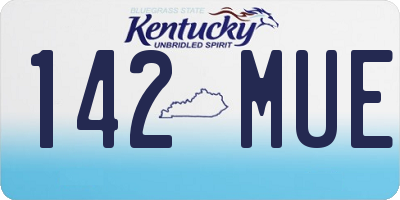 KY license plate 142MUE