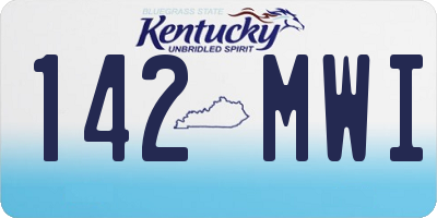 KY license plate 142MWI