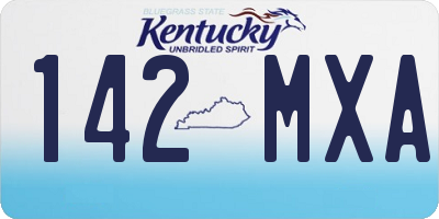 KY license plate 142MXA