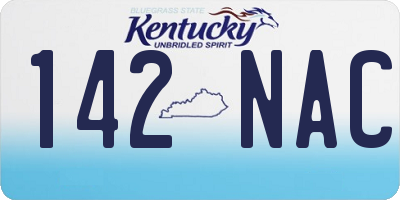 KY license plate 142NAC
