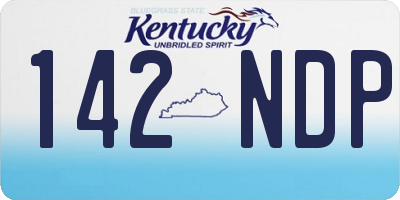 KY license plate 142NDP