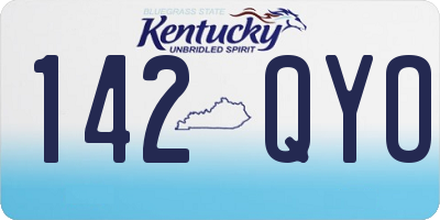 KY license plate 142QYO