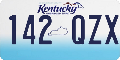 KY license plate 142QZX