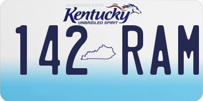 KY license plate 142RAM