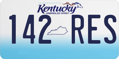 KY license plate 142RES