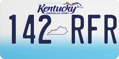 KY license plate 142RFR