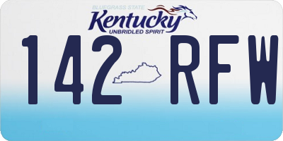 KY license plate 142RFW