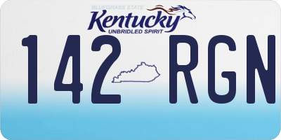 KY license plate 142RGN