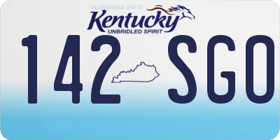 KY license plate 142SGO