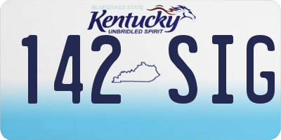 KY license plate 142SIG