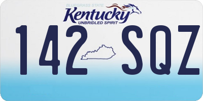 KY license plate 142SQZ
